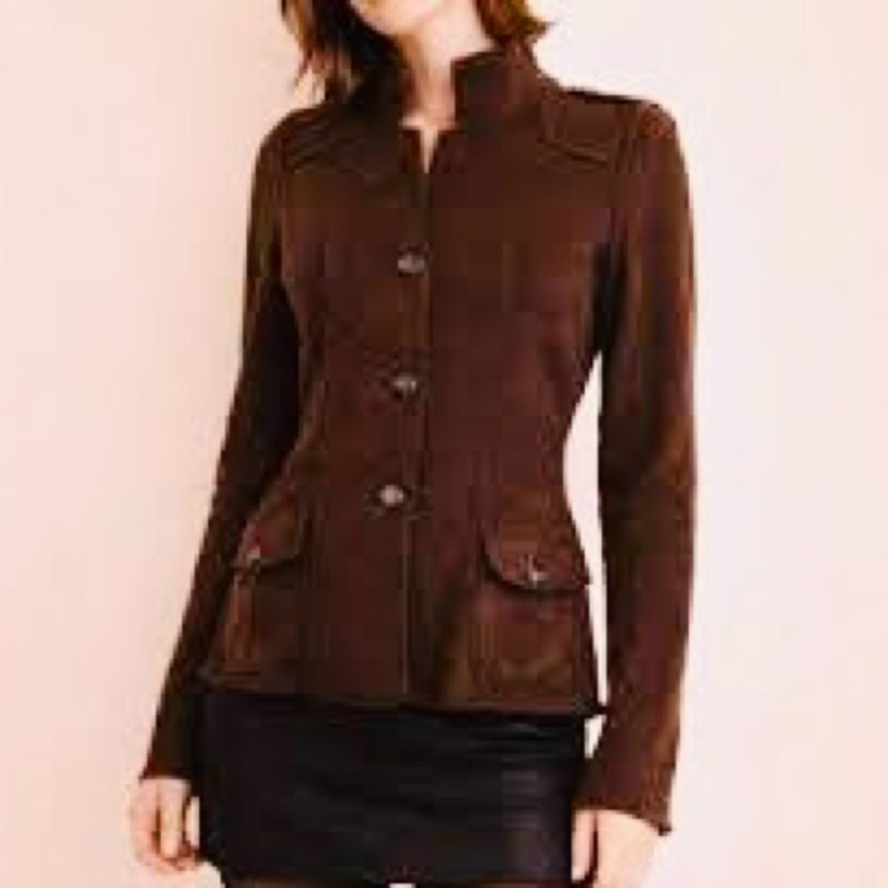 Banana R Wool Military Brown Cardigan Sweater Jacket